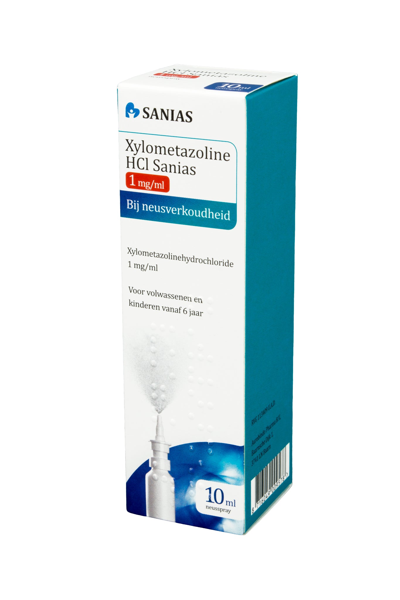 Xylometazoline Hcl Sanias Neusspray 1 mg/ml. (Tijdelijk van het merk S