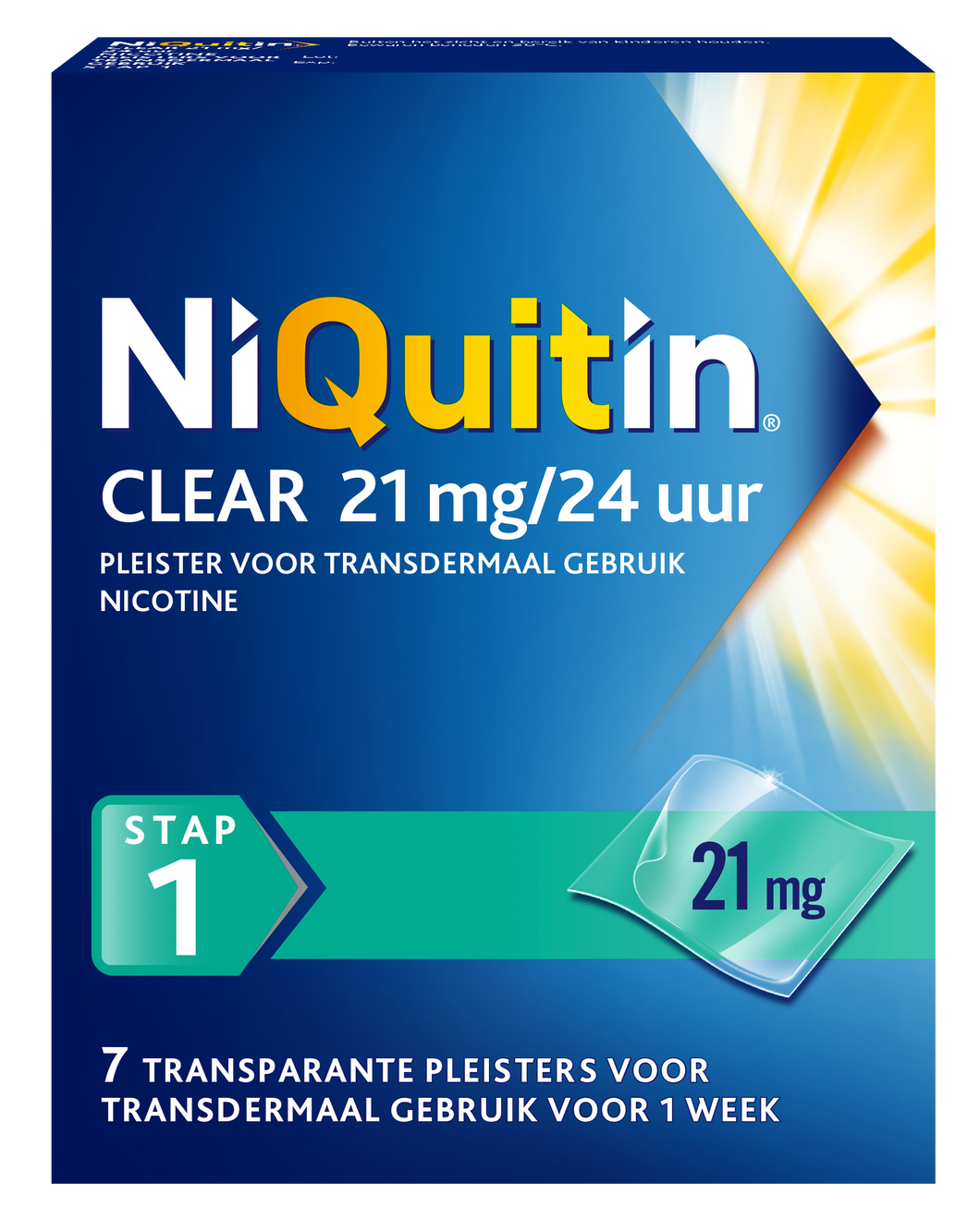Niquitin Clear Pleister 21 Mg - Stap 1 (14 st.)