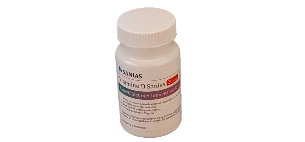 Vitamine D kauwtablet 20 mcg Sanias  - 90 st